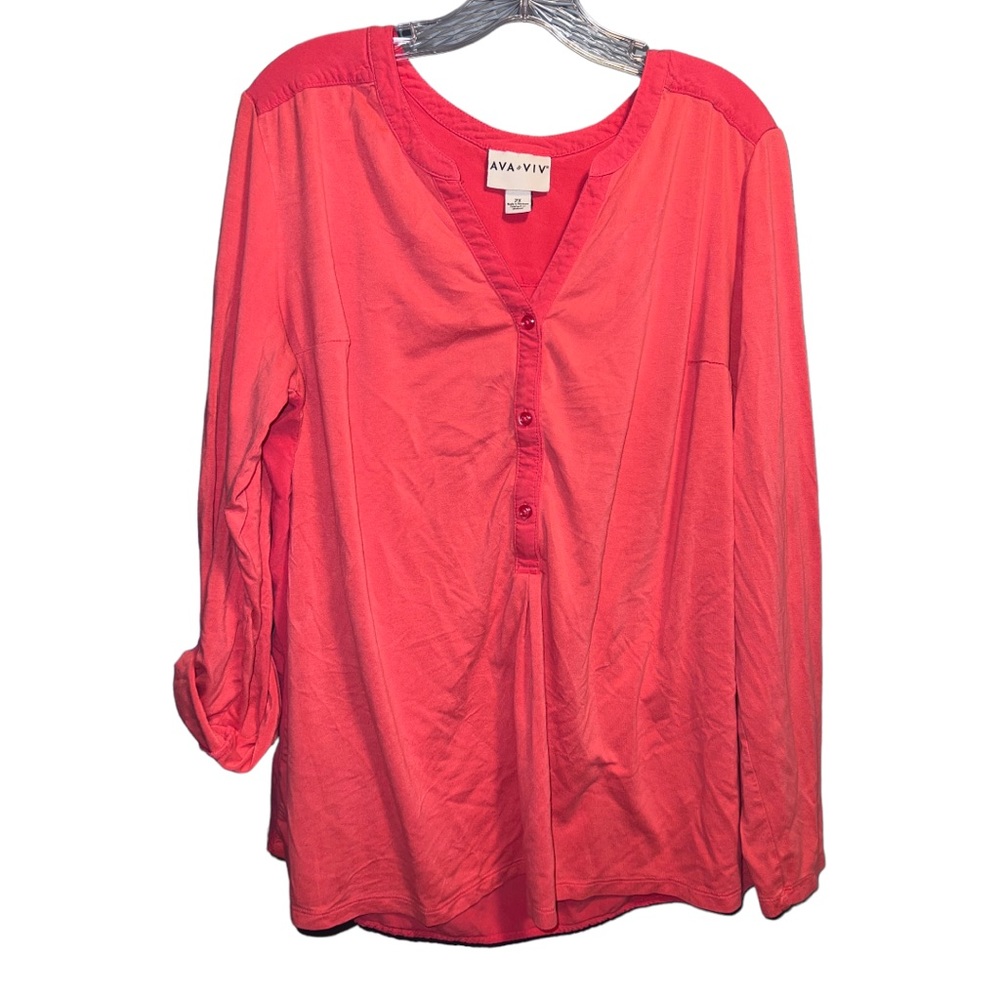 Ava & Viv long sleeve pink top size 2x